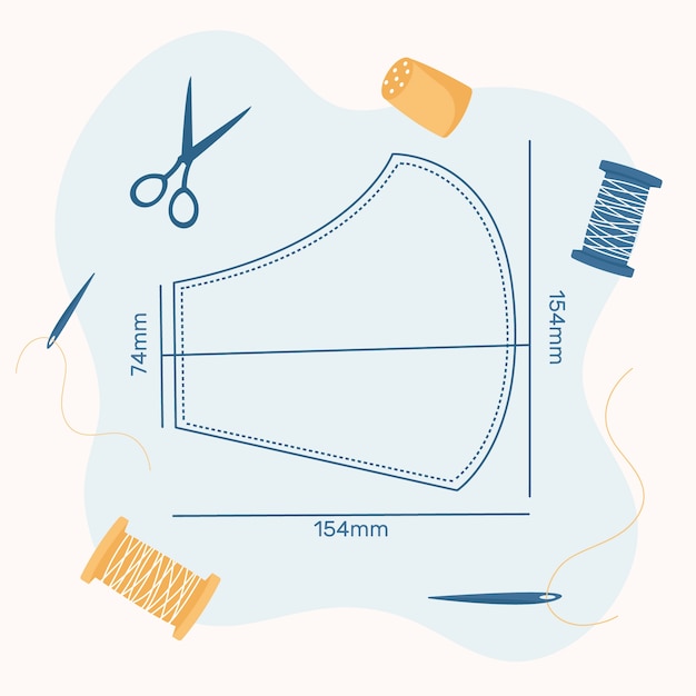 Free vector face mask sewing pattern