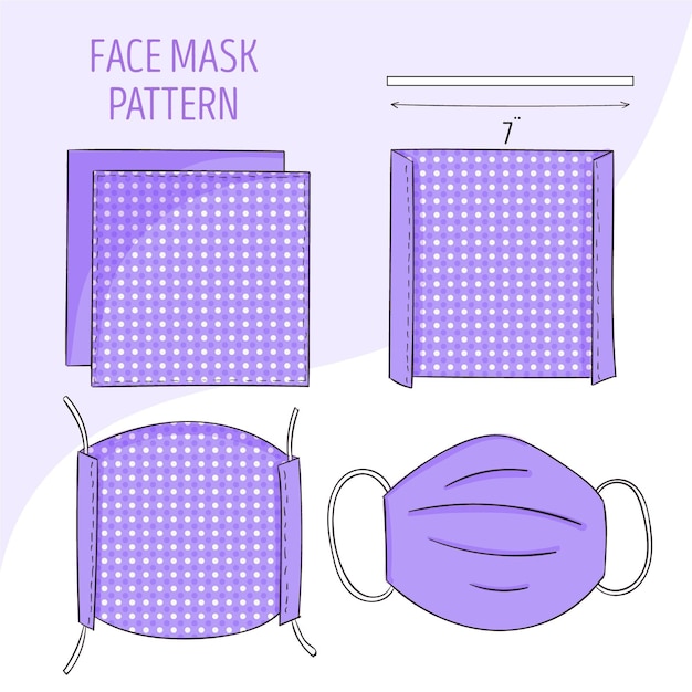 Free vector face mask sewing pattern