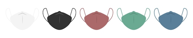Icona maschera rossa inquinamento facciale maschera medica protezione pericolo polvere coronavirus vettore