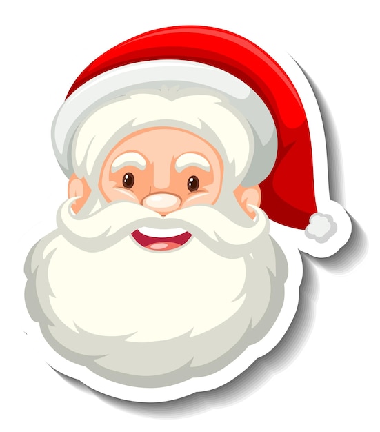 Free vector face of santa claus on white background