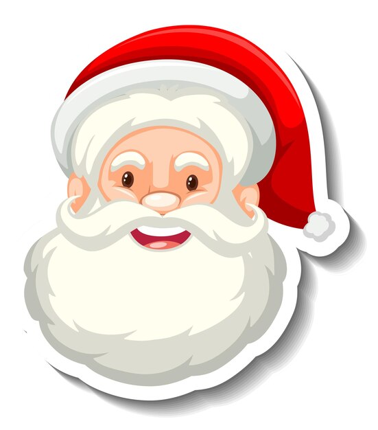 Лицо Санта-Клауса на белом фоне