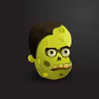 Free vector face of zombie vector illustration