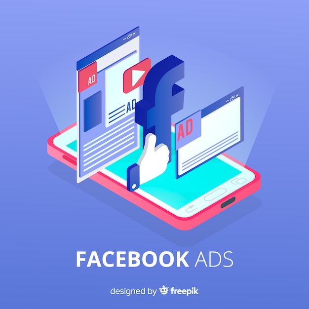 Facebook ads flat background