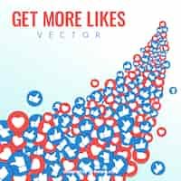 Free vector facebook background with hearts and likes