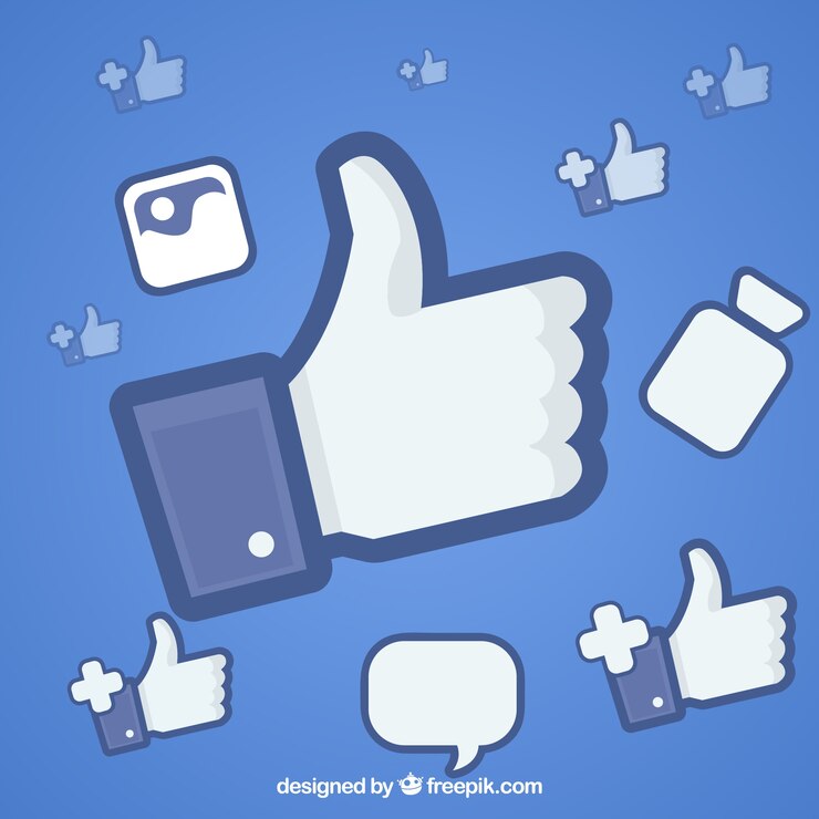 Free Vector facebook background with like icon