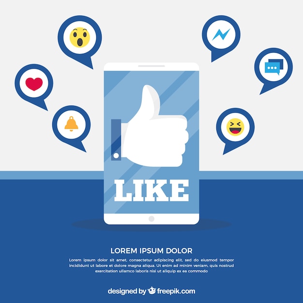 Free vector facebook background with like icon