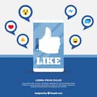 Free vector facebook background with like icon