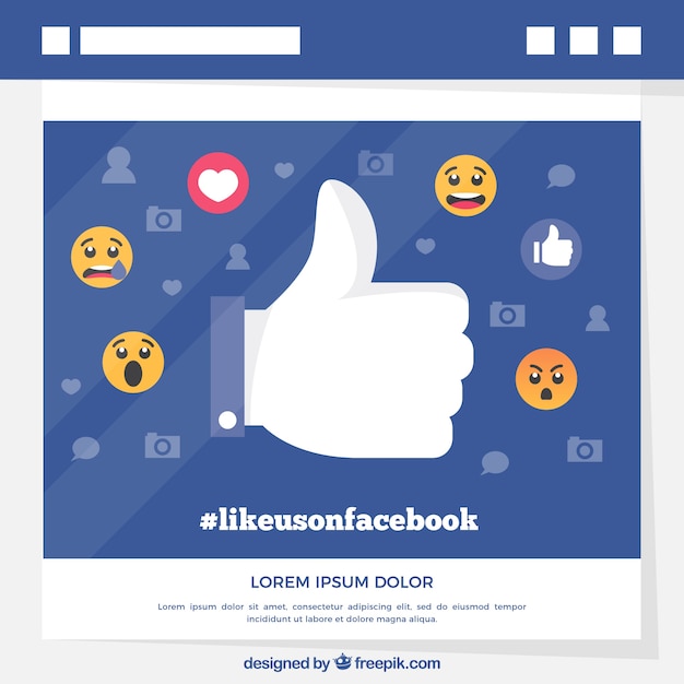 Free vector facebook background with like icon