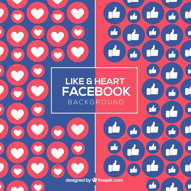 Facebook фон с симпатиями и сердцами