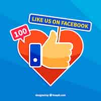 Free vector facebook background with likes and hearts