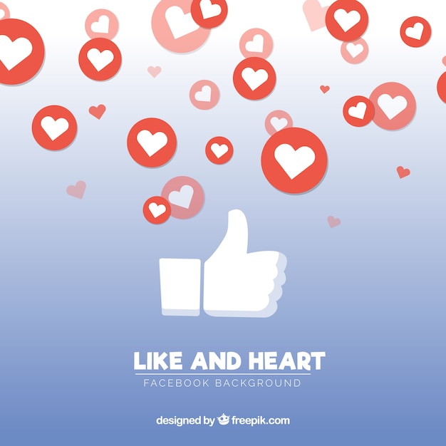 Free vector facebook background with likes and hearts