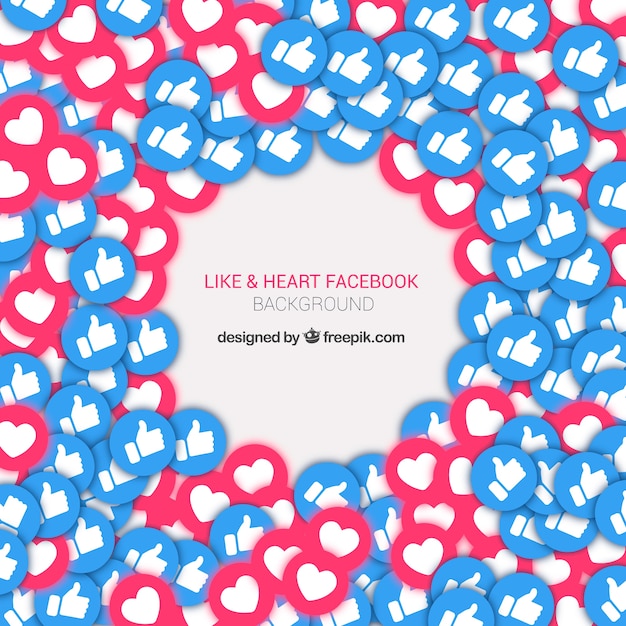 Free vector facebook background with likes and hearts