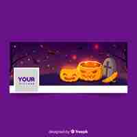 Free vector facebook banner with halloween concept