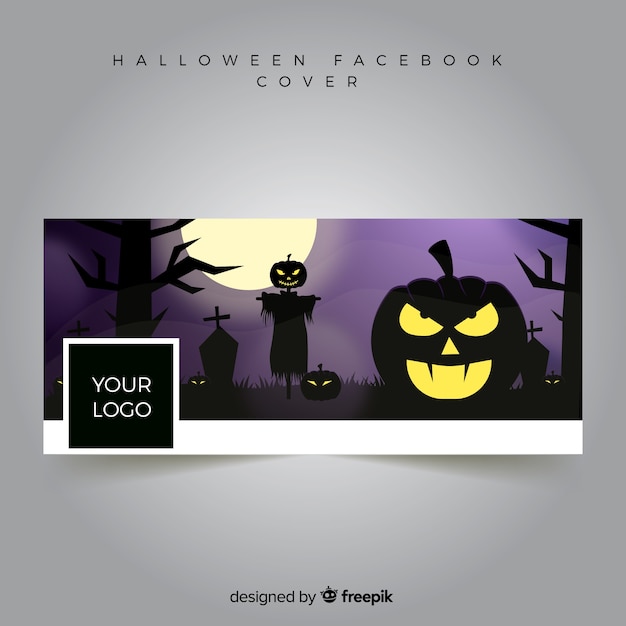 Vettore gratuito banner di facebook con design di halloween