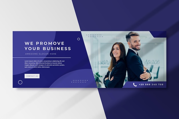 Free vector facebook business cover template