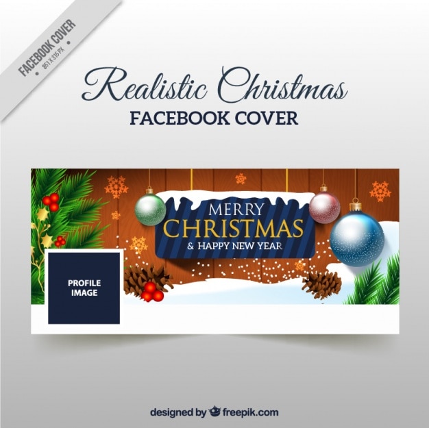 Facebook christmas cover with ornaments