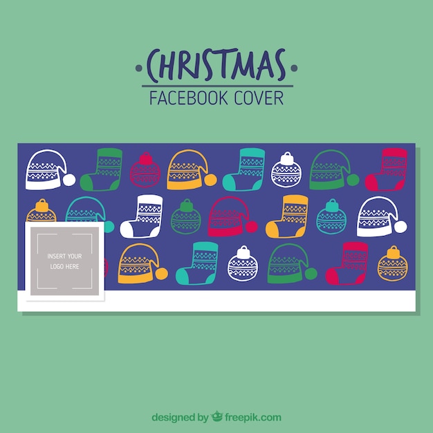 Facebook cover of  christmas colored elements