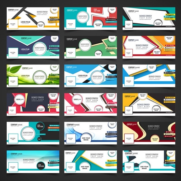 Free vector facebook cover collection in modern style