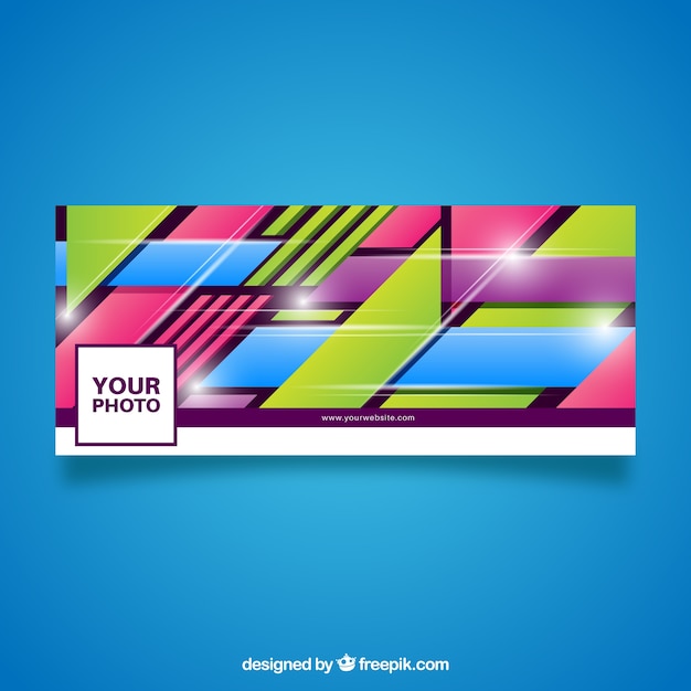 Free vector facebook cover of colorful asbtractas shapes