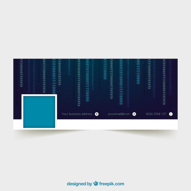 Free vector facebook cover with binary code