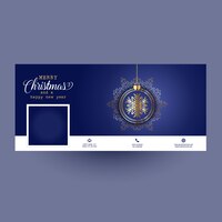 Facebook cover with christmas bauble design