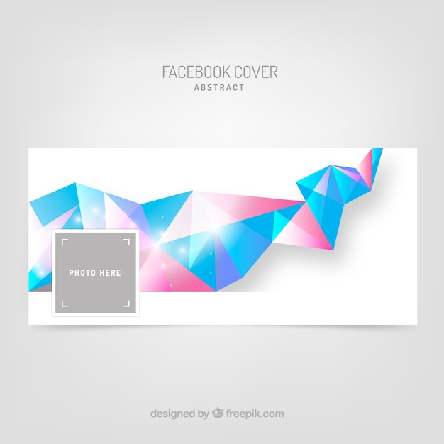 Facebook cover with geometric shapes