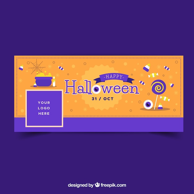 Facebook cover with halloween candies