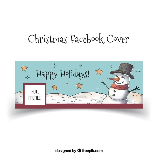 Facebook cover with snowman
