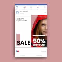 Vettore gratuito modello di vendita di moda di facebook