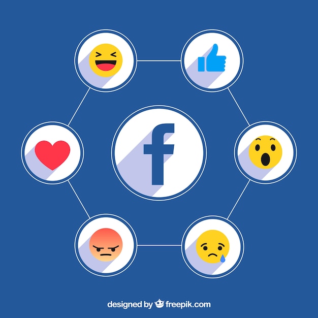 Free vector facebook icons background with flat design