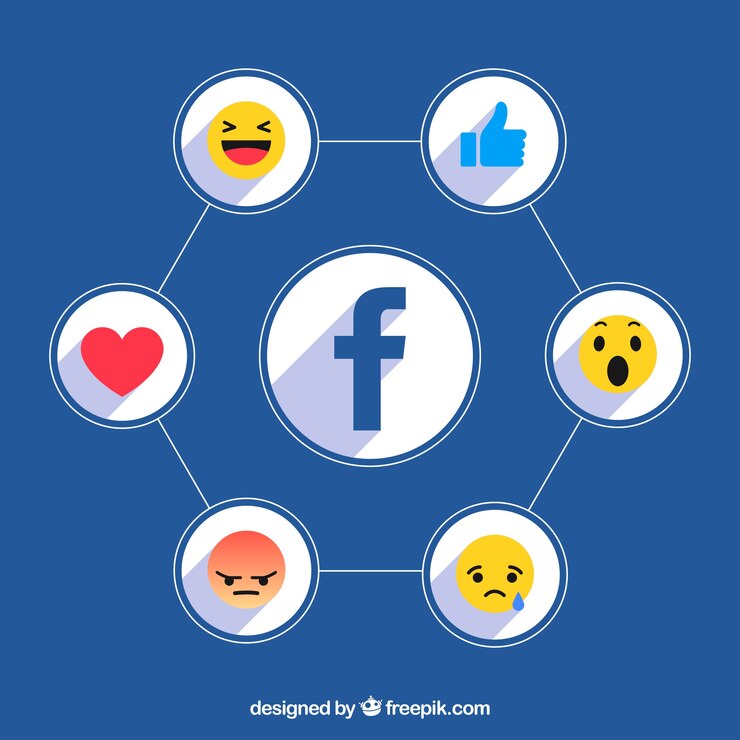 無料Vector フラットデザインのfacebookアイコンの背景