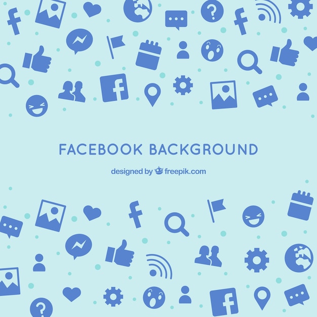 Free vector facebook icons background with flat design