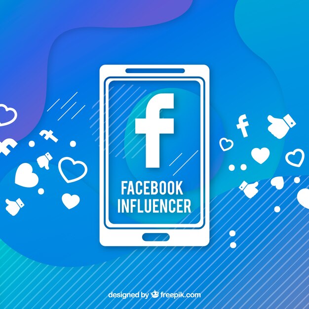 그라디언트 색상의 Facebook 영향 요인 배경