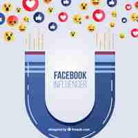 Free vector facebook influencer background with emoticons