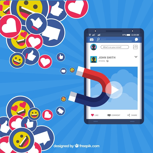 Sfondo di influencer di facebook