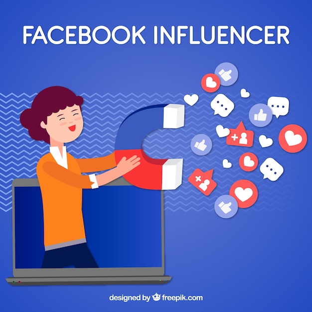 Vettore gratuito sfondo di influencer di facebook