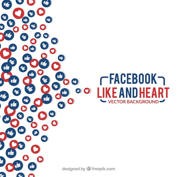 Free Vector facebook like and heart background