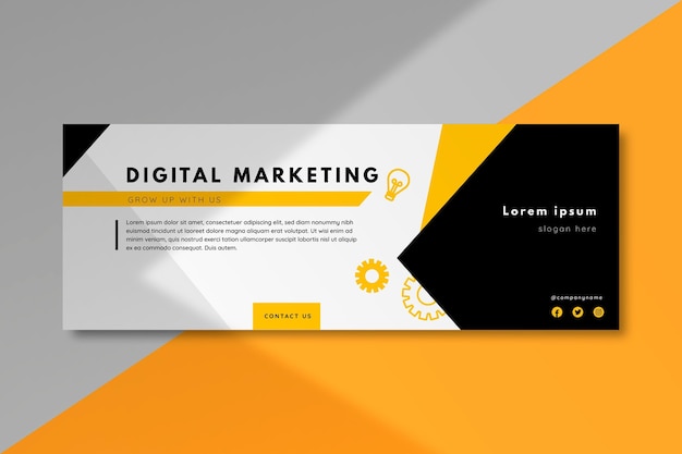 Free vector facebook marketing cover template