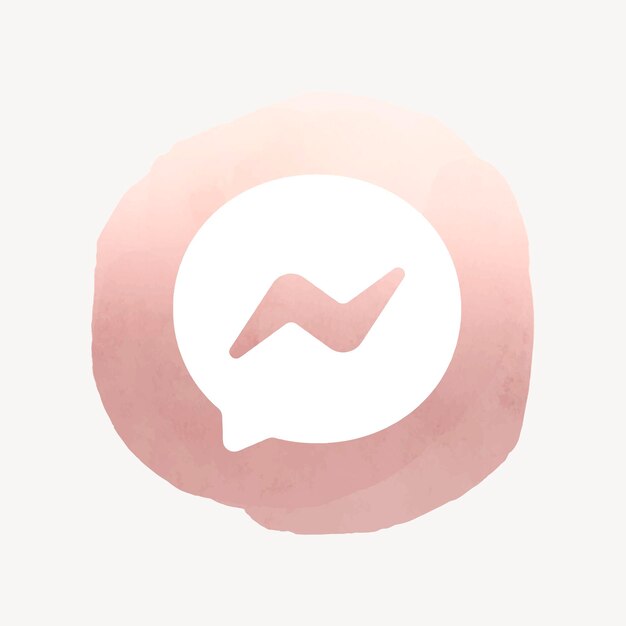 Facebook Messenger App Icon Vector With A Watercolor Graphic Effect. 2 August 2021 - Bangkok, Thailand