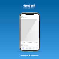 Free vector facebook mobile post with flat design