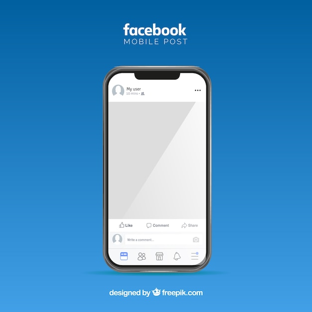 Facebook mobile post with flat design