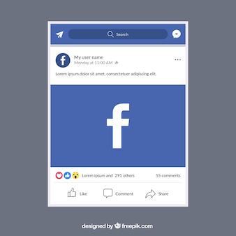 Facebook mobile post with flat design