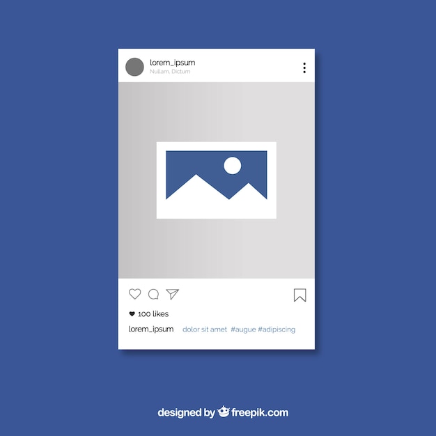 Facebook mobile post with flat design