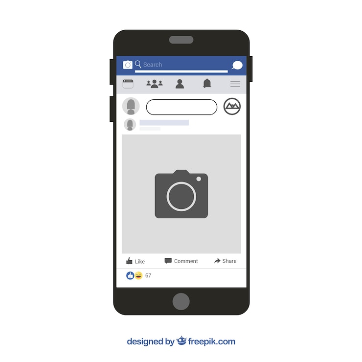 무료 Vector 평면 디자인의 facebook 모바일 게시물