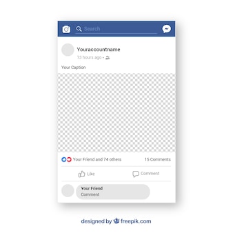 Facebook mobile post with flat design