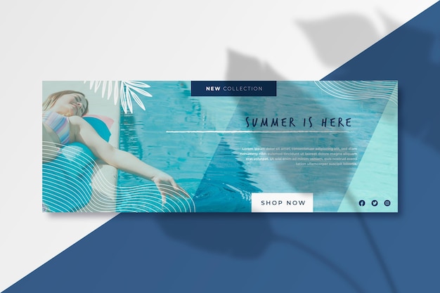 Free vector facebook summer cover template