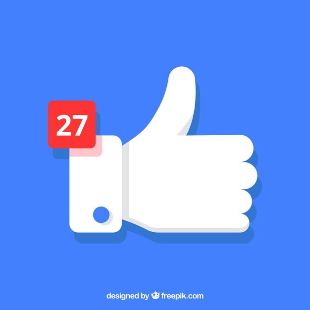 facebook thumb up background with notification