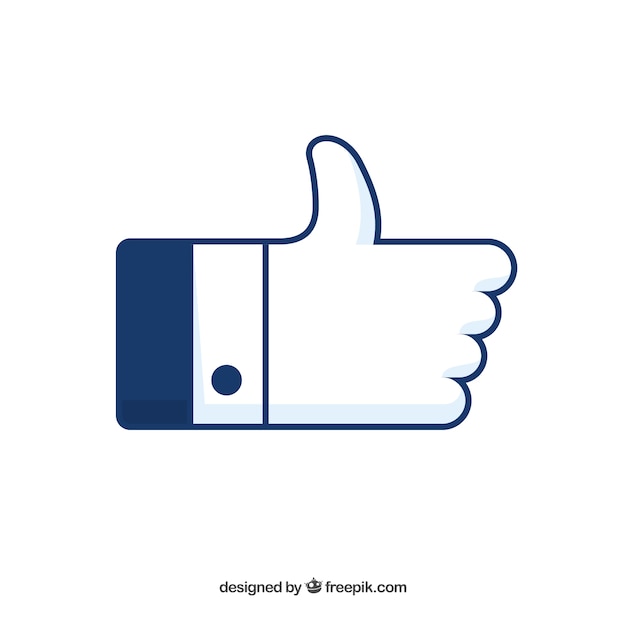 Facebook thumb up like background in flat style