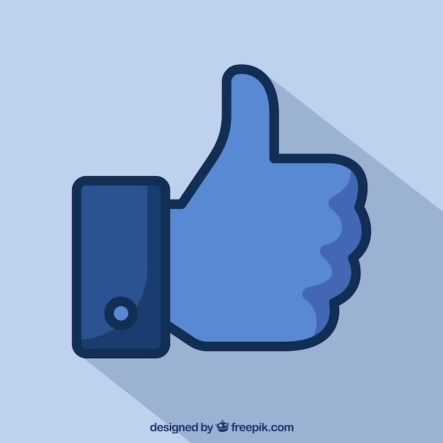 Free vector facebook thumb up like background in flat style