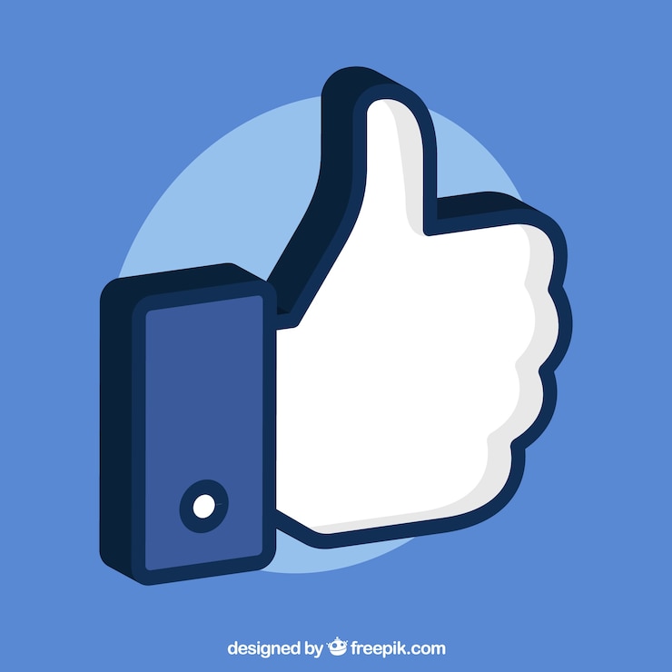 Free Vector facebook thumb up like background in flat style